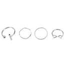 4pcs/Set Simple Unisex Geometry Open Adjustable Alloy Plating Finger Rings