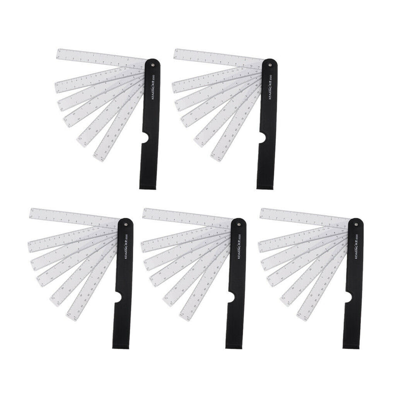Set of 5 Foldable Fan Reduction Scale Ruler with 6 Blades for Engineering