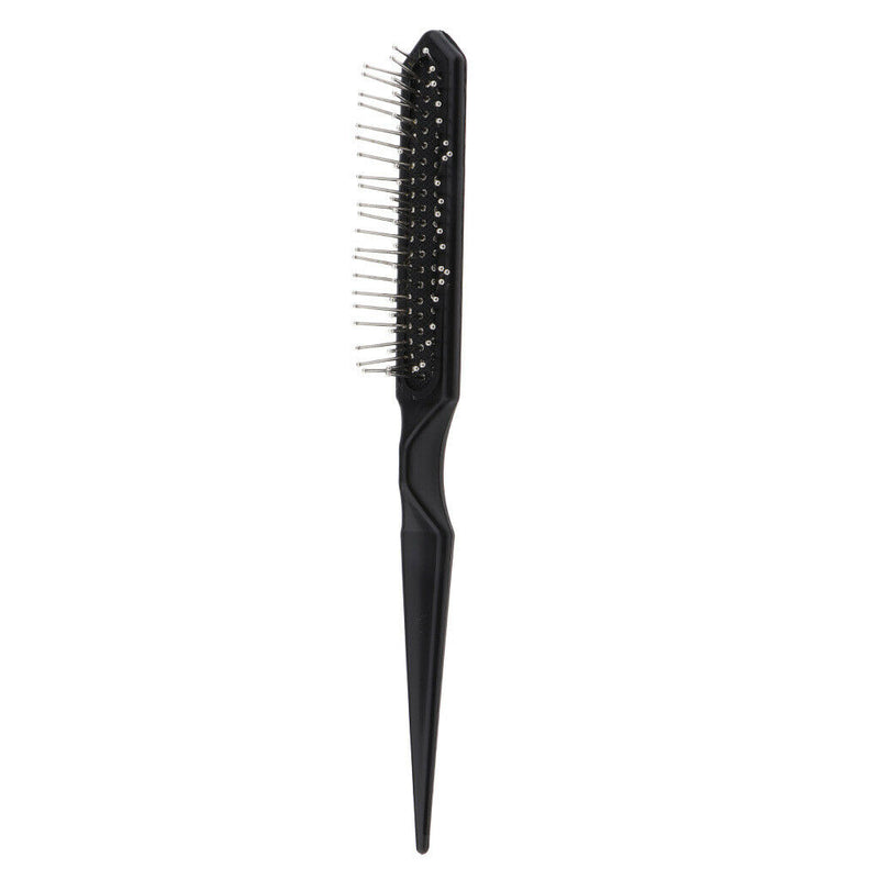 Air Cushion Hair Brush with Plastic Handle & Steel Teeth Rat Tail Detangling