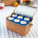 Portable Imitation Rattan Lunch Bags Insulated Thermal Cooler Lunch Box Tot Q3M7