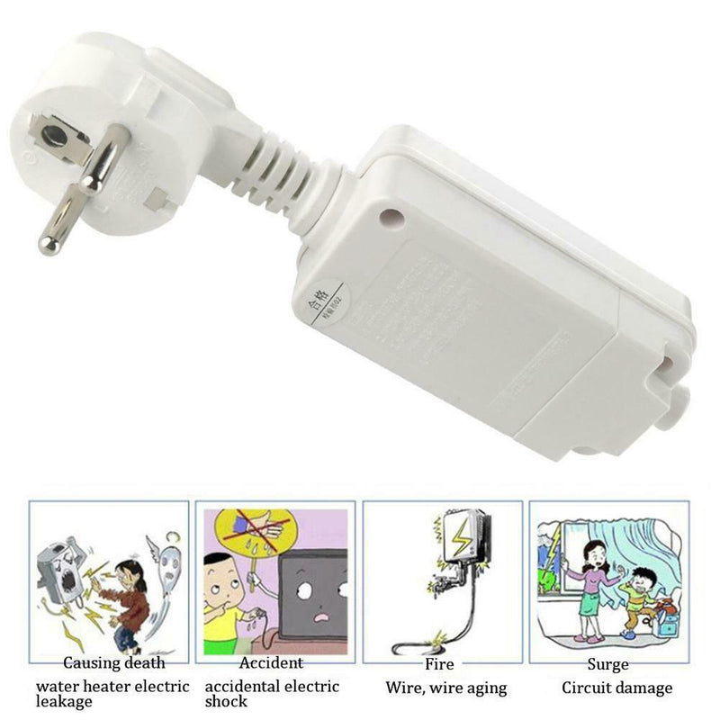 16A 240V Water Heater Integrated Leakage Protection Safety Socket Switch Adapter