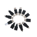 12pcs OTG USB 2.0 Connectors, USB-A Male/Female to Micro-B Mini-B RJ45
