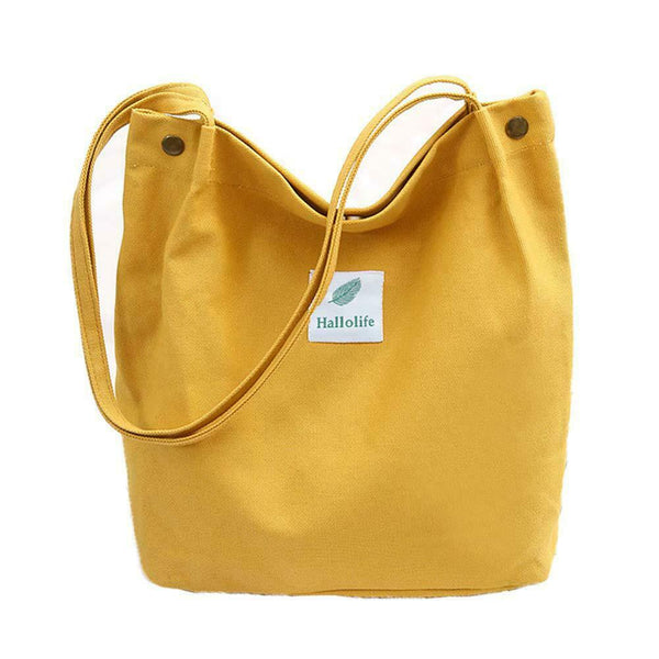 Fashion Women Handbag Canvas Totes Large Capacity Shoulder Bag (Yellow)