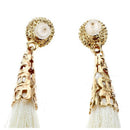Fashion Tassel Dangle Earrings Drop Earrings For Women Beige