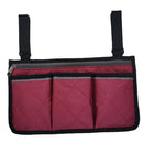 Universal Wheelchair Side Bag Pouch Storage Accessory Phone Holder Wine Red