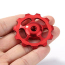 11T MTB Rear Derailleur Jockey Wheel Ceramic Bearing Guide Roller (Red)