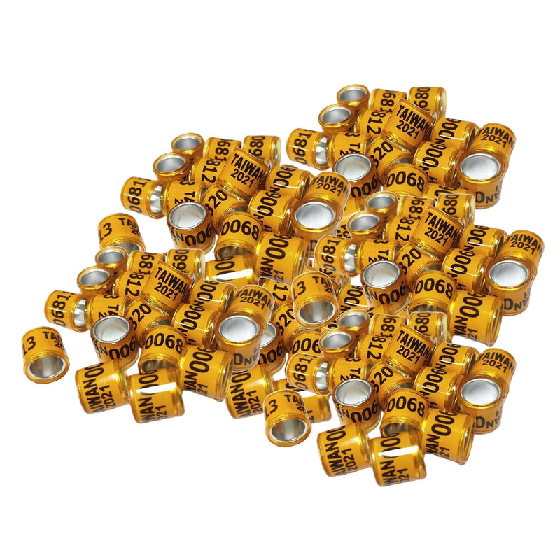 Set of 200 2021 Aluminium Bird Dove Racing Pigeon Foot Rings Bands 8mm