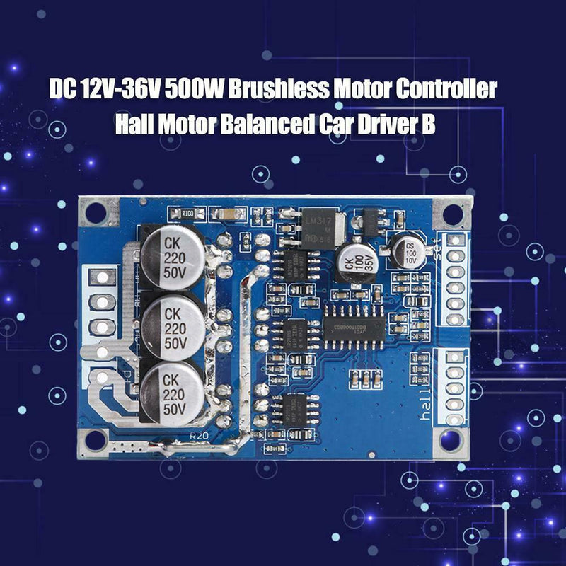 DC 12V-36V 500W Brushless Controller Hall Motor Balanced Car Driver Board A