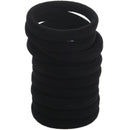 Lady Girls Black Nylon Wrapped Stretchy Rubber Hair Ties Bands 20PCS