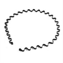 Woman Black Metal Spiral Spring Wavy Hair Hoop Headband