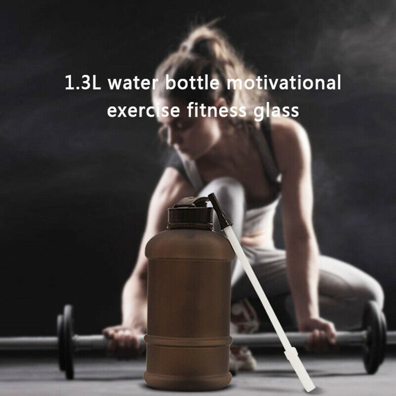 2.2L Large Capacity Fitness Camping Sport Water Bottle Free  Flip Cover Drin Ew
