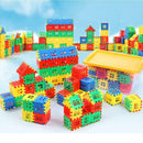 ABS Plastic House Building Bricks Stacking Blocks Set - 66 Pieces with Storage