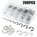 200Pcs Stainless Steel E-Clip Retaining Circlip Assortment Kit 1.5mm ~ 10mm