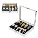 Useful Aluminium Watches Box 12 Grid Slots Jewelry Watches Display Storage