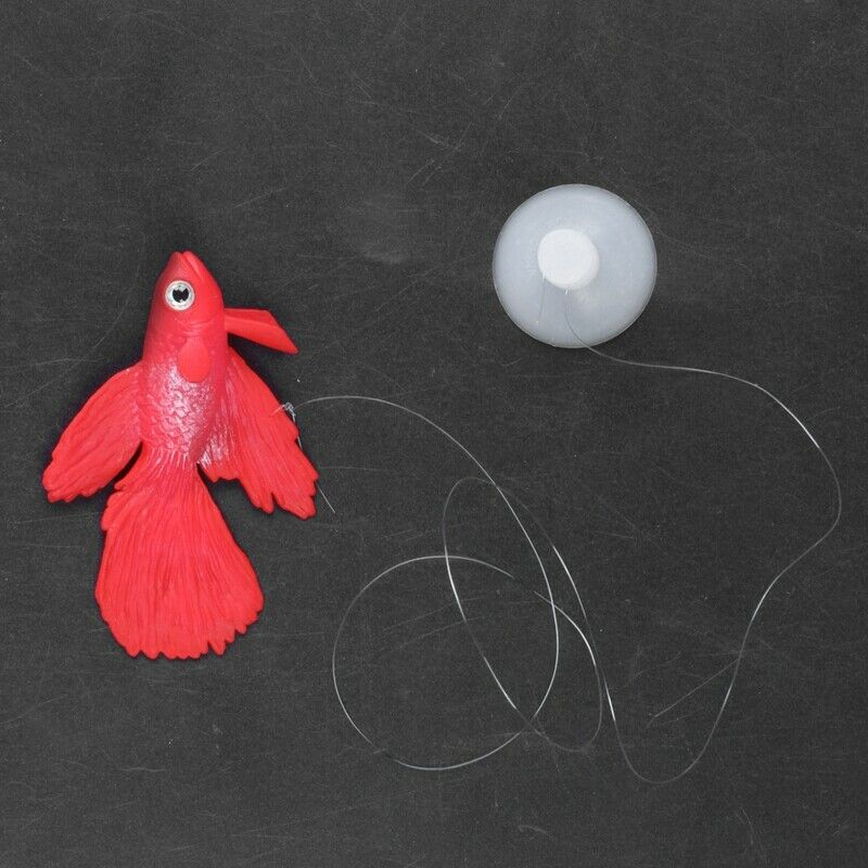 Silicone Aquarium Suction Cup Emulational Artificial Fish Ornament Red