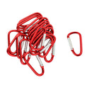 20pcs Outdoor Buckle Carabiner D-Ring Keychain Clip Snap Spring Hook Red