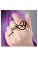 Women's Black Plain Above Knuckle Ring Midi Finger Rings G4U6