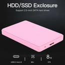 2.5 inch USB 3.0 Hard Disk Enclosure 6Gbps HDD SSD External Case (Pink) A