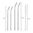 4pcs Reusable Drinking Straw Stainless Steel Straw with 1 Cleaner Brush Kit