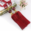 1 Pair Window Curtain Tieback Red Beaded Ribbon Tassel Rope Curtain Tie Bac R5K9