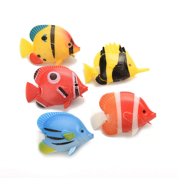 5x Artificial Tropical Fish Floating Moveable Aquarium Fish Tank Toy3cL