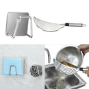 Kitchen Sponge Storage Shelf and Stainless Steel Pot Strainer with Handle