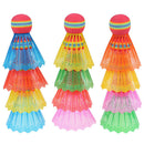 12 PCS Badminton EVA Rainbow Ball Head Nylon Badminton Feathers For Game OZ