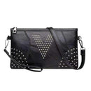 Women Sheepskin Soft Crossbody Bags Casual Rivet Shoulder Messenger Handbag