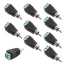 10 Pieces Speaker RCA Wire to AV Phono Male RCA Cable Connector Jack Adapter