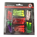 Fishing Lures Set Jig Lead Head Hooks Soft Worm Grub Single Tail Bait Lovel Gw