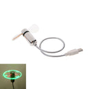 USB Mini Flexible Time LED Clock Fan with LED Light Gadgets Cool FanÂ·q