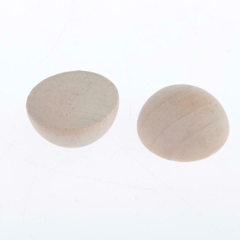 Wood Ball - 20PCS Unfinished Wooden Balls, Mini Half Round Craft Balls for DIY