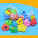 13pcs Cute Animals Kids Toys Soft Rubber Float Sqeeze Sound Baby Wash Bath Play