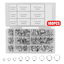 180Pcs/Set 5.8-21mm Stainless Steel Adjustable Ear Hose Clamps Hose Clamps