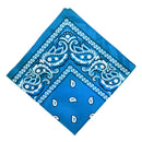 Women Men Double Sided Paisley Bandana Head Wrap Headband Handkerchief Blue