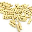 50pcs 2 Holes Wooden Buttons Sewing Horn Toggle Buttons DIY Crafts Scrapbook