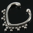 Faux Non Piercing Beaded Heart SEPTUM Nose ClipOn Hanger RINGS Stud Color:S Y2H2