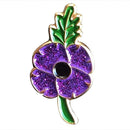 Purple British Kate Princess Poppy Flower Pin Brooch Remembrance Day Gift