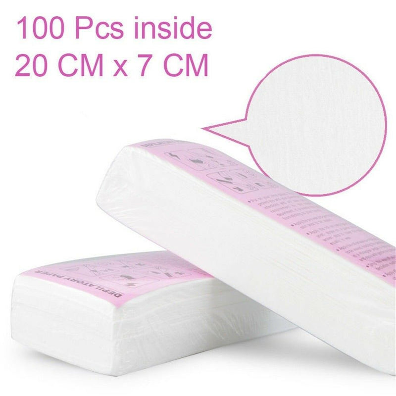 Lot 100pcs Nonwoven Hair Removal Paper Depilatory Wax Strips Epilator Waxing