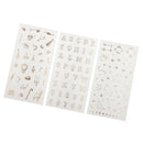 3pcs Scrapbook Diary Album Journal Stickers Gilding Peel Off Decals Crafts