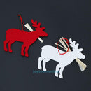 2pcs Christmas Tree Party Ornaments Deer Elk With Ribbon Hanging Decoration Gift