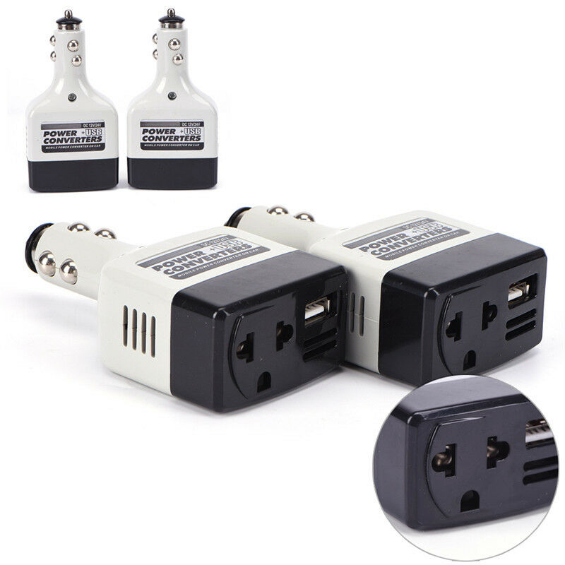 AutoCharger Adapter DC 12V To AC Converter 220V Mobile Charger Power With USB Gw