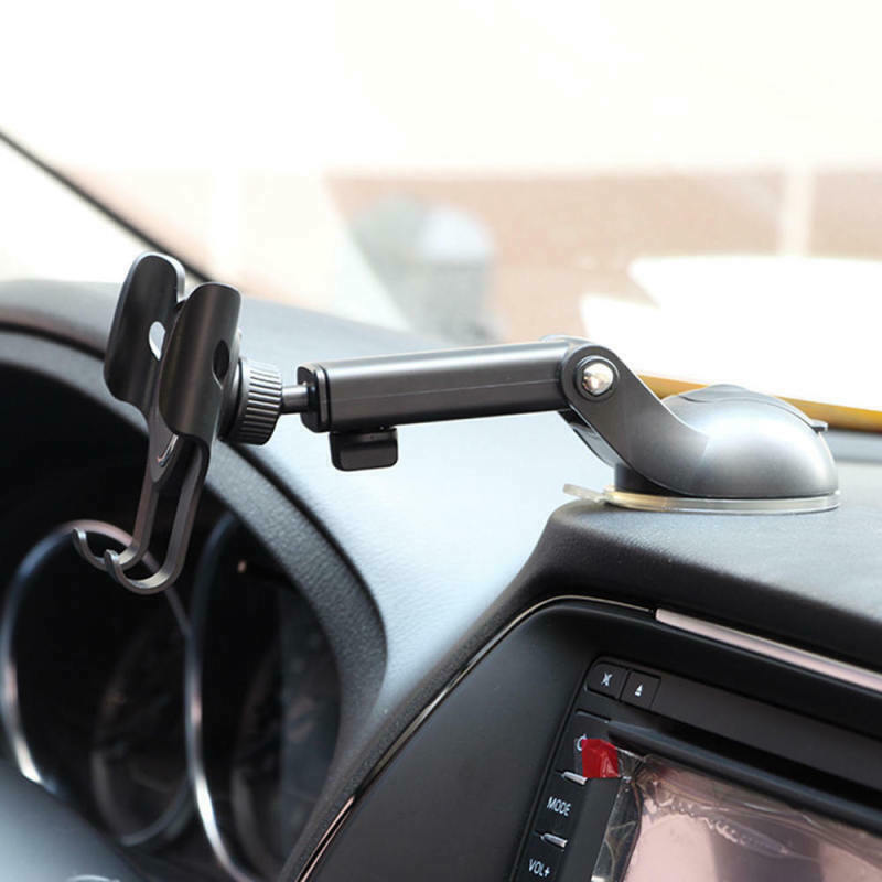 Black Car Phone Suction Cup Adjustable Mounting Bracket For Smartphones EDB