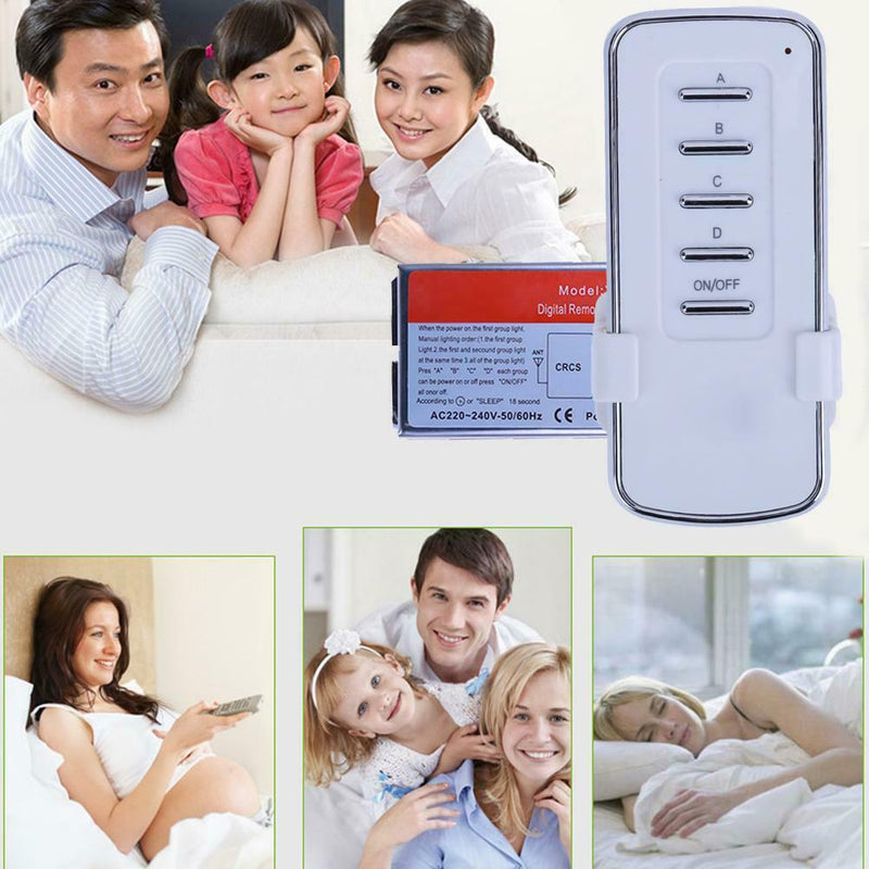 220V 4 Way Wireless RF Remote Control ON/OFF Switch + 1 Remote Controllers