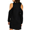 Summer Chiffon Fashion V-neck Women Dress Cold Sleeves Solid Dresses (L)