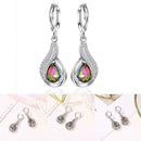 Water drop pendant earrings temperament diamond colorful F1B2 earrings C4 z R3L5