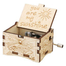 Retro Carved Wooden Manual Music Box Hand Cranked Birthday Gift Ornaments