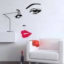 1Pcs Sexy Eyelashes Red Lips Wall Stickers Living Room Bedroom Decoration De Nw