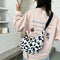 Women Plush Cow Printed Chest Bag Casual Street Crossbody Shoulder Pack (1)