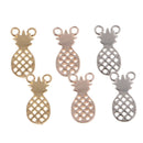 6PCS Alloy Plating Cute Pineapple Connectors for DIY Jewelry Making 15x7x3mm